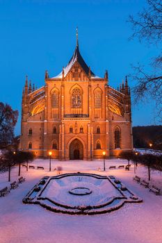 St. Barbara's Church in Kutna Hora. Kutna Hora, Central Bohemian Region, Czech Republic.