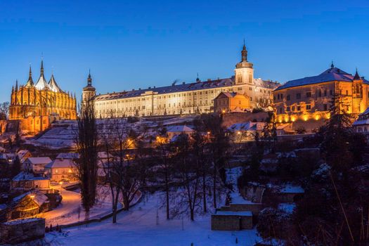 Old Jesuit College and St. Barbara's Church in Kutna Hora. Kutna Hora, Central Bohemian Region, Czech Republic.