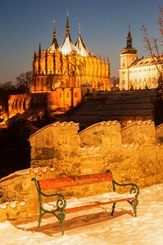 Former Jesuit College and St. Barbara's Church in Kutna Hora. Kutna Hora, Central Bohemian Region, Czech Republic.