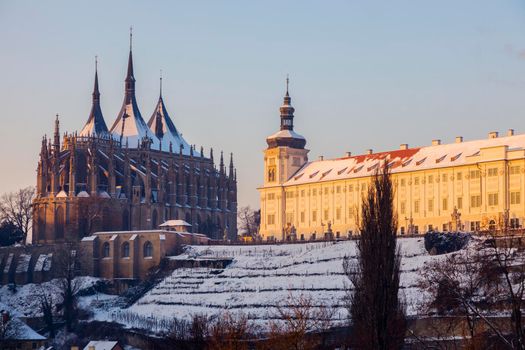Jesuit College and St. Barbara's Church in Kutna Hora. Kutna Hora, Central Bohemian Region, Czech Republic.
