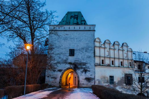 Gate in Pardubice. Pardubice, Bohemia, Czech Republic.