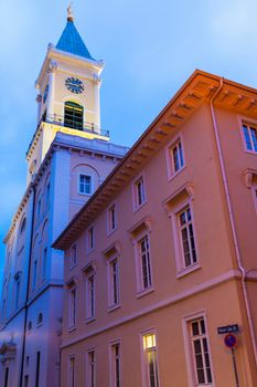 Evangelica church in Karlsruhe. Karlsruhe, Baden-Wurttemberg, Germany.