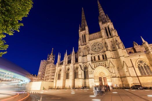 Saint Andre Cathedral on Place Pey-Berland in Bordeaux . Bordeaux, Nouvelle-Aquitaine, France.