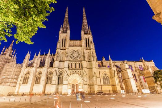 Saint Andre Cathedral on Place Pey-Berland in Bordeaux. Bordeaux, Nouvelle-Aquitaine, France.