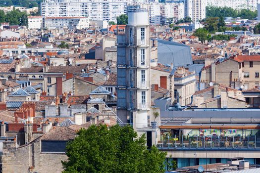 Aerial panorama of Bordeaux. Bordeaux, Nouvelle-Aquitaine, France.