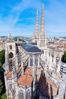 Saint Andre Cathedral on Place Pey-Berland in Bordeaux . Bordeaux, Nouvelle-Aquitaine, France.