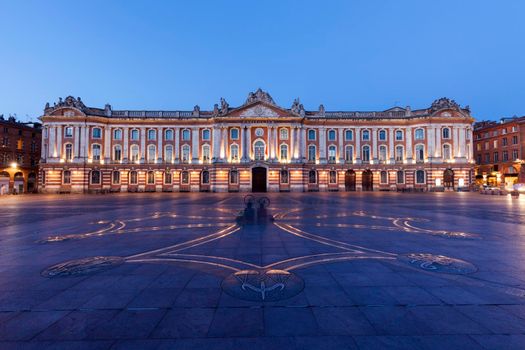 Capitole de Toulouse at evening. Toulouse, Occitanie, France.