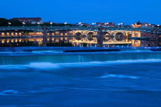 Toulouse Bridges at sunset. Toulouse, Occitanie, France.