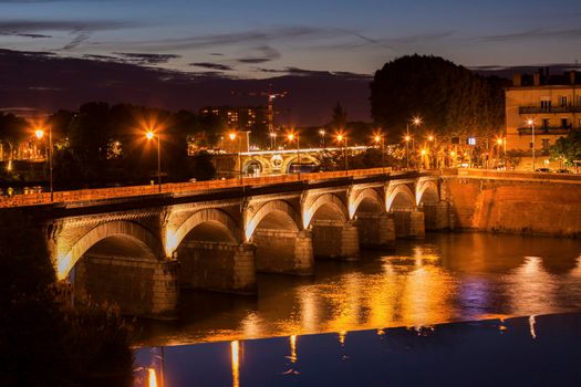Old bridge in Toulouse Toulouse, Occitanie, France.