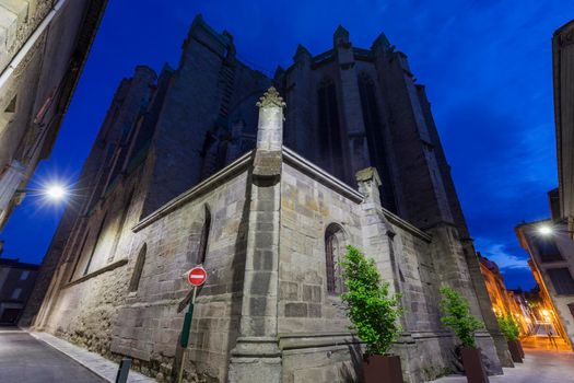 St. Vincent's Church in Carcassonne. Carcassonne, Occitanie, France.