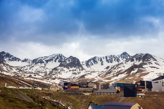 El Pas de la Casa panorama. El Pas de la Casa, Andorra.