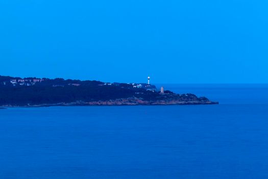 Lighthouse in Tarragona area. Tarragona, Catalonia, Spain.