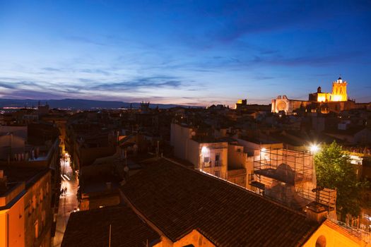 Panorama of Tarragona at sunset. Tarragona, Catalonia, Spain.