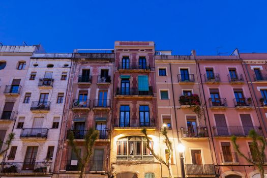 Architecture of Tarragona at dawn. Tarragona, Catalonia, Spain.