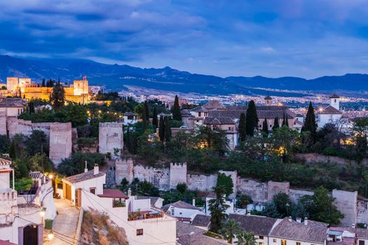 Alhambra Palace and fortress in Granada. Granada, Andalusia, Spain.