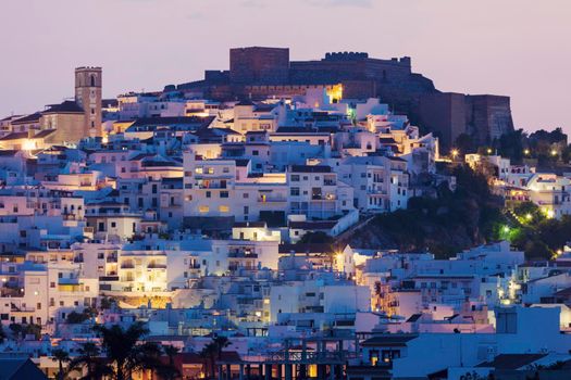 Architecture of Salobrena at evening. Salobrena, Andalusia, Spain.