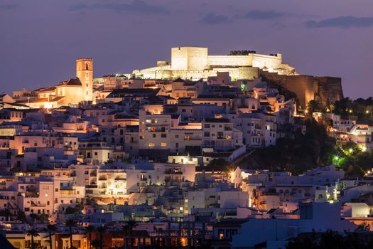 Architecture of Salobrena at sunset. Salobrena, Andalusia, Spain.
