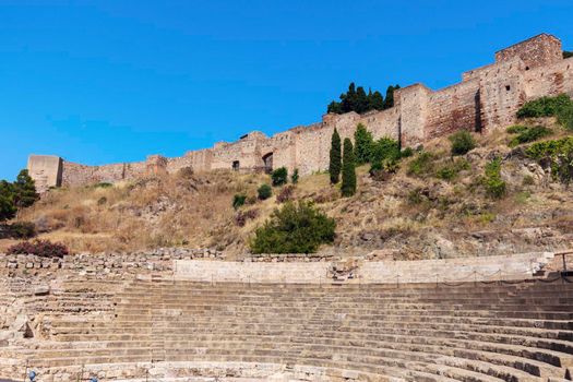 Roman Theater in Malaga. Malaga, Andalusia, Spain.