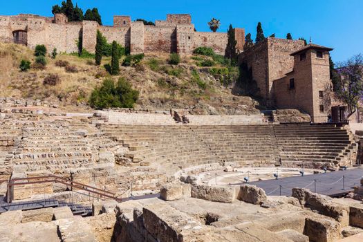 Roman Theater in Malaga. Malaga, Andalusia, Spain.