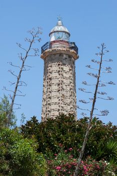 Punta Doncella Lighthouse in Estepona. Estepona, Andalusia, Spain.