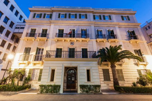 Gibraltar City Hall seen before the sunrise 
