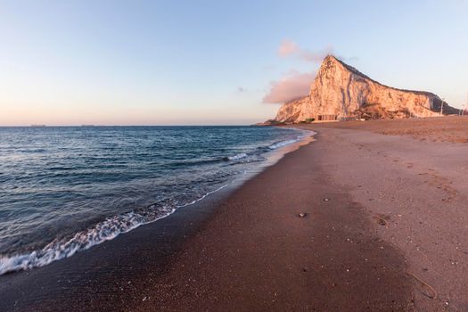 Panorama of Gibraltar in the morning. Gibraltar.