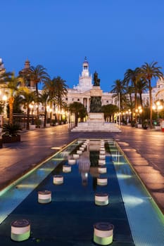 Cadiz City Hall on Plaza San Juan de Dios. Cadiz, Andalusia, Spain.