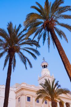 Cadiz City Hall on Plaza San Juan de Dios. Cadiz, Andalusia, Spain.