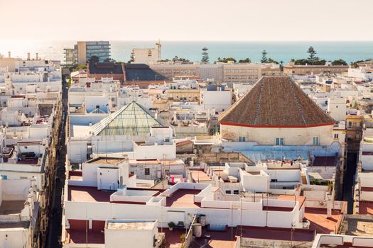 Aerial panorama of Cadiz. Cadiz, Andalusia, Spain.