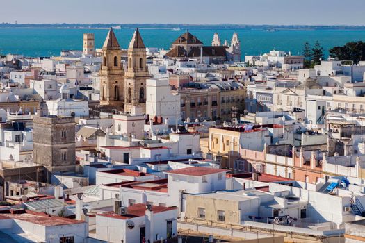 Aerial panorama of Cadiz. Cadiz, Andalusia, Spain.