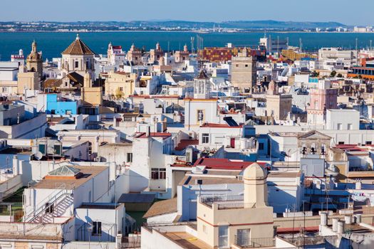 Aerial panorama of Cadiz. Cadiz, Andalusia, Spain.