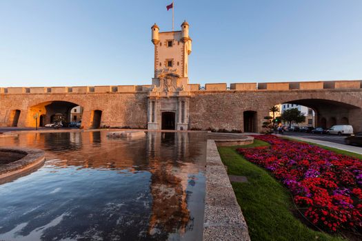 Puerta de Tierra in Cadiz. Cadiz, Andalusia, Spain.