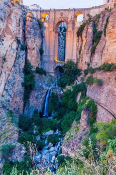 El Tajo Gorge and Puente Nuevo in Ronda. Ronda, Andalusia, Spain.