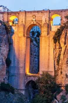 Puente Nuevo and El Tajo Gorge in Ronda. Ronda, Andalusia, Spain.