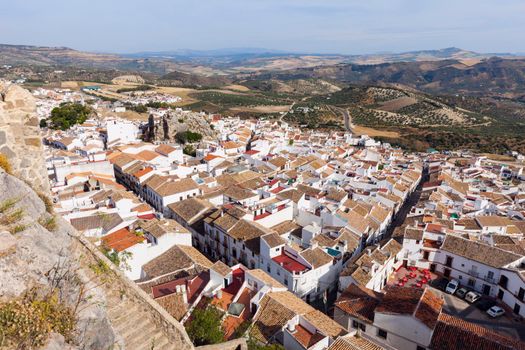 Architecture of Olvera - aerial photo. Olvera, Andalusia, Spain.