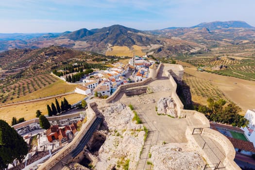 Panorama of Olvera - aerial photo. Olvera, Andalusia, Spain.