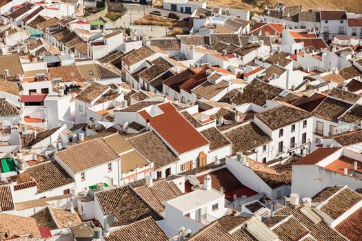 Panorama of Olvera - aerial photo. Olvera, Andalusia, Spain.
