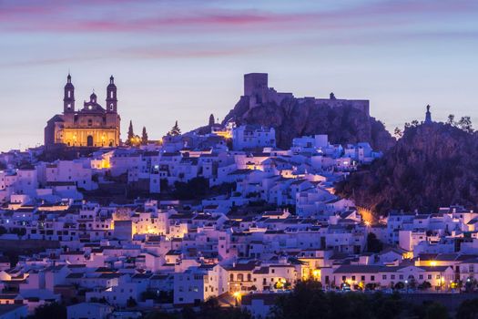 Olvera Castle and Parish of Our Lady of the Incarnation. Olvera, Andalusia, Spain.