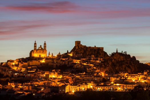 Olvera Castle and Parish of Our Lady of the Incarnation. Olvera, Andalusia, Spain.