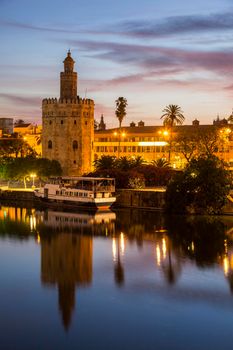 Golden Tower in Seville. Seville, Andalusia, Spain.