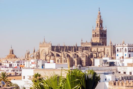 Seville Cathedral - aerial photo. Seville, Andalusia, Spain. Seville, Andalusia, Spain.