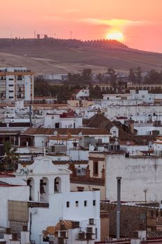 Seville panorama at sunset. Seville, Andalusia, Spain.