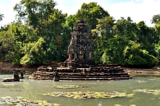 View of the amazing Neak Pean temple in the Angkor complex, Cambodia