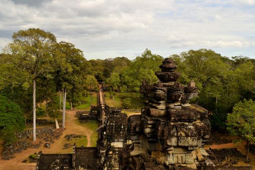 View from the beautiful Phimeanakas temple in the Angkor complex, Cambodia