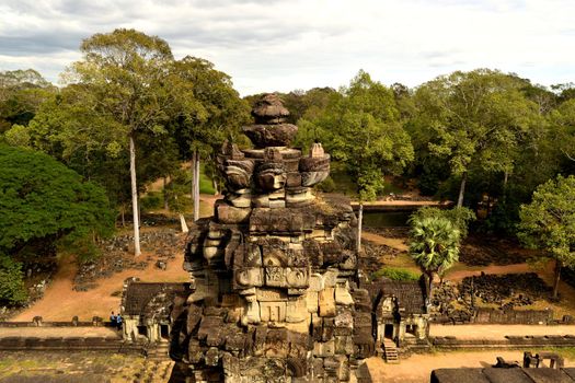 View from the beautiful Phimeanakas temple in the Angkor complex, Cambodia