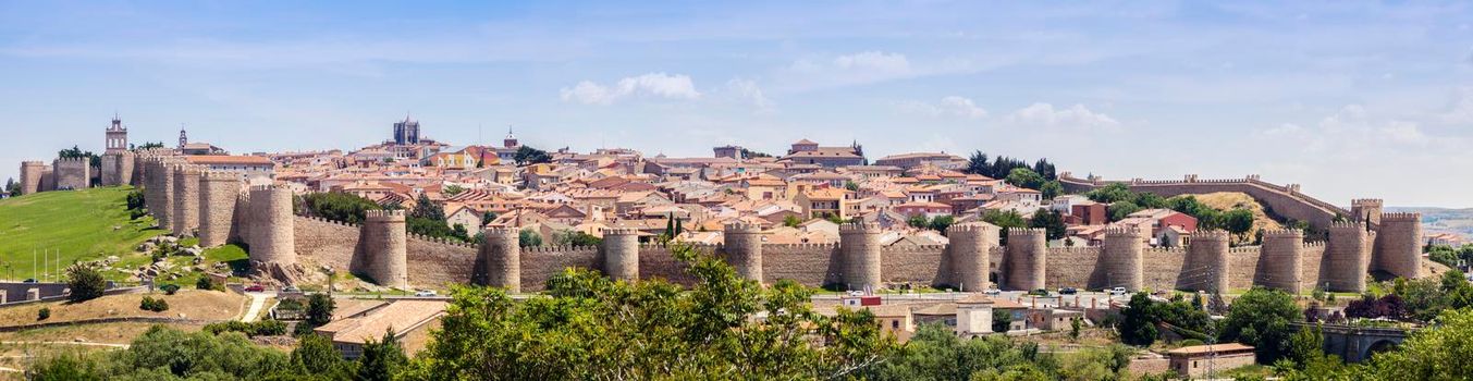 Panoramic view of Avila. Avila, Castile and Leon, Spain.