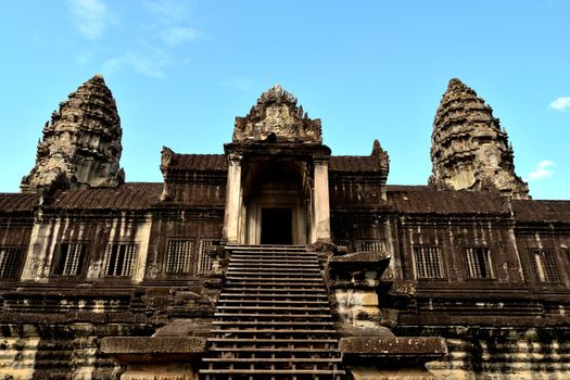 View of the temple from the beautiful temple of Angkor Wat, Cambodia