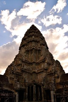 View of the temple from the beautiful temple of Angkor Wat, Cambodia