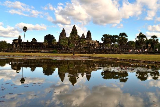 View of the temple from the beautiful temple of Angkor Wat, Cambodia