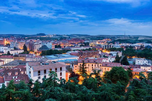 Architecture of Burgos - aeria panorama of the city. Burgos, Castile and Leon, Spain.